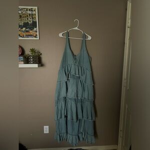 Anthropologie Demin Ruffled Pilcro Dress